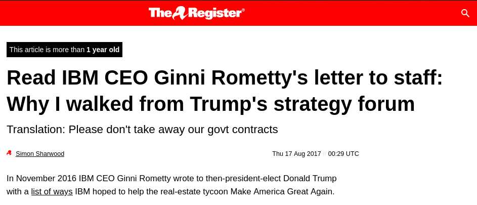 Read IBM CEO Ginni Rometty's letter to staff: Why I walked from Trump's strategy forum