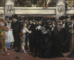 Masked Ball At The Opera, 1873: Public domain painting by Edouard Manet available from The National Gallery of Art.