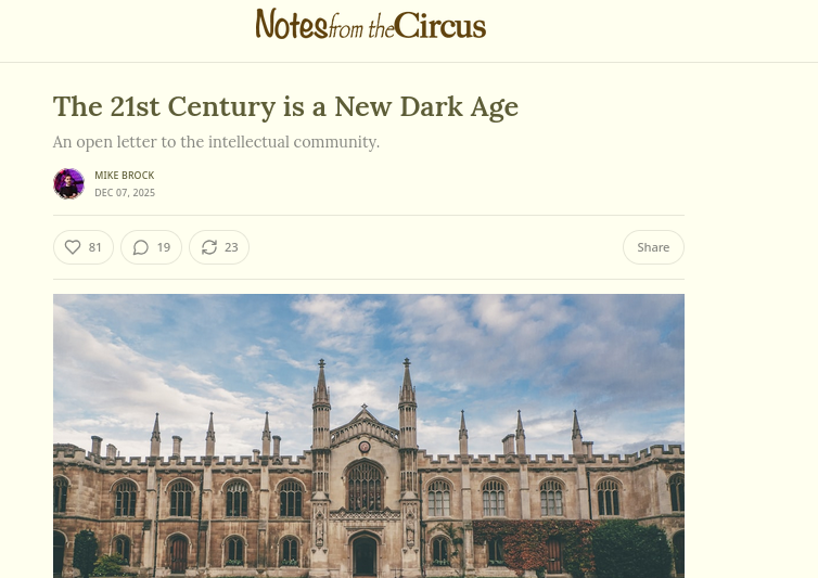 The 21st Century is a New Dark Age