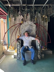 Me inside the gothic throne at Carowins NC