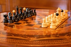 Vintage chess game in a museum