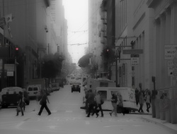 Foggy look of the City with a vintage appeal