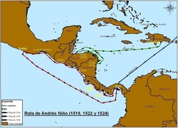 American route expeditions (1519, 1522 and 1524)