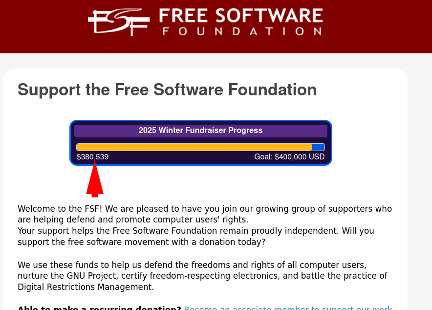 Supporting the Free Software Foundation