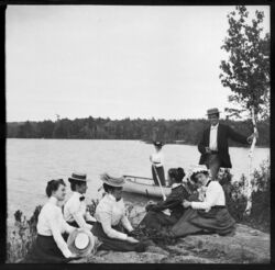 Boating at Lake City on Megunticook Lake in August 1899.