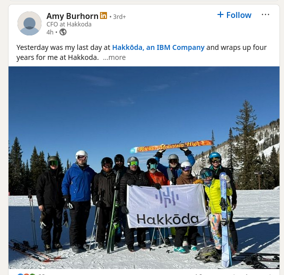 Yesterday was my last day at Hakkōda, an IBM Company and wraps up four years for me at Hakkoda.