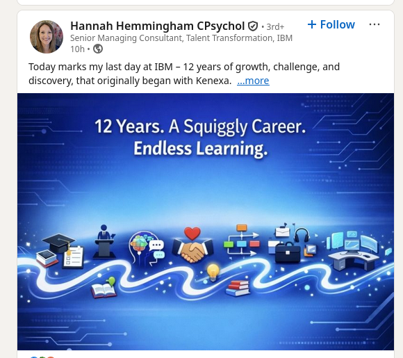 Today marks my last day at IBM – 12 years of growth, challenge, and discovery, that originally began with Kenexa