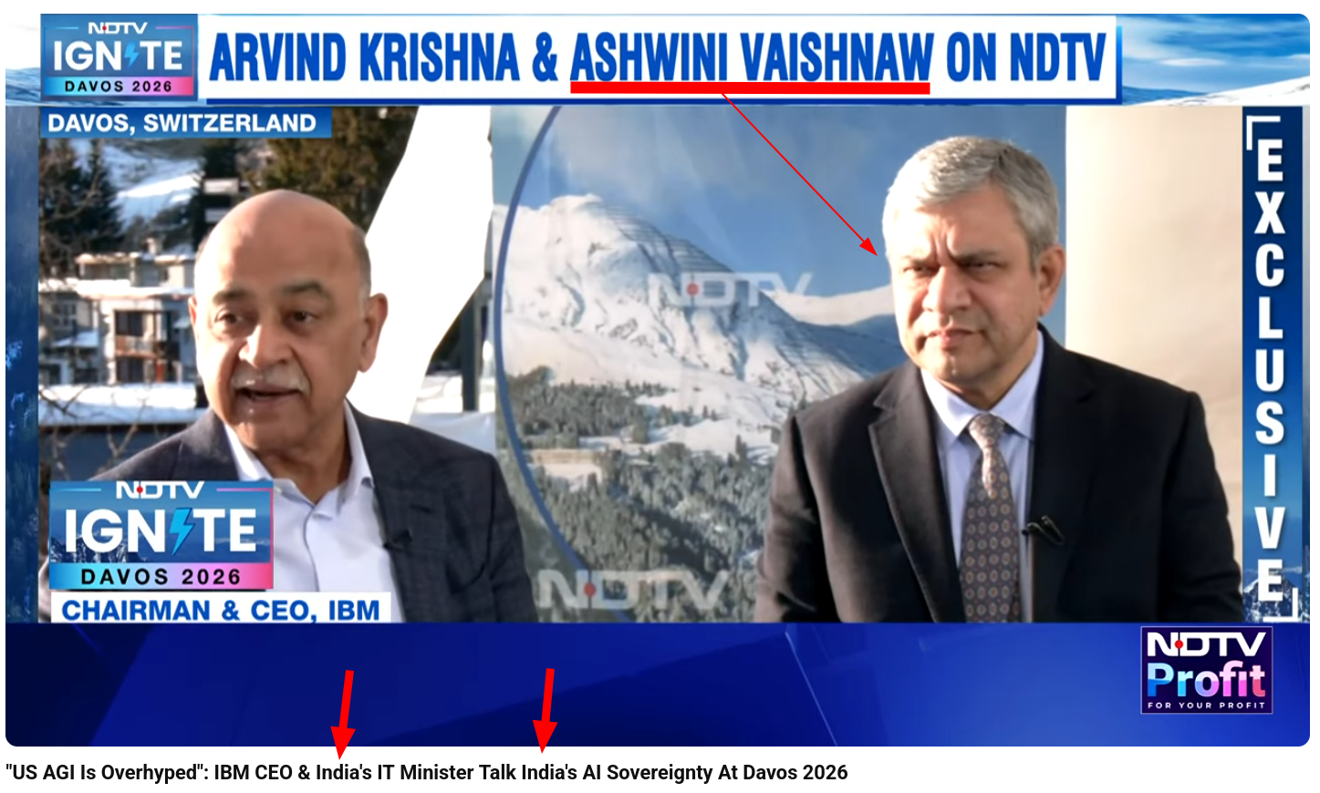 IBM CEO and India's IT Minister Talk India's AI Sovereignty At Davos 2026