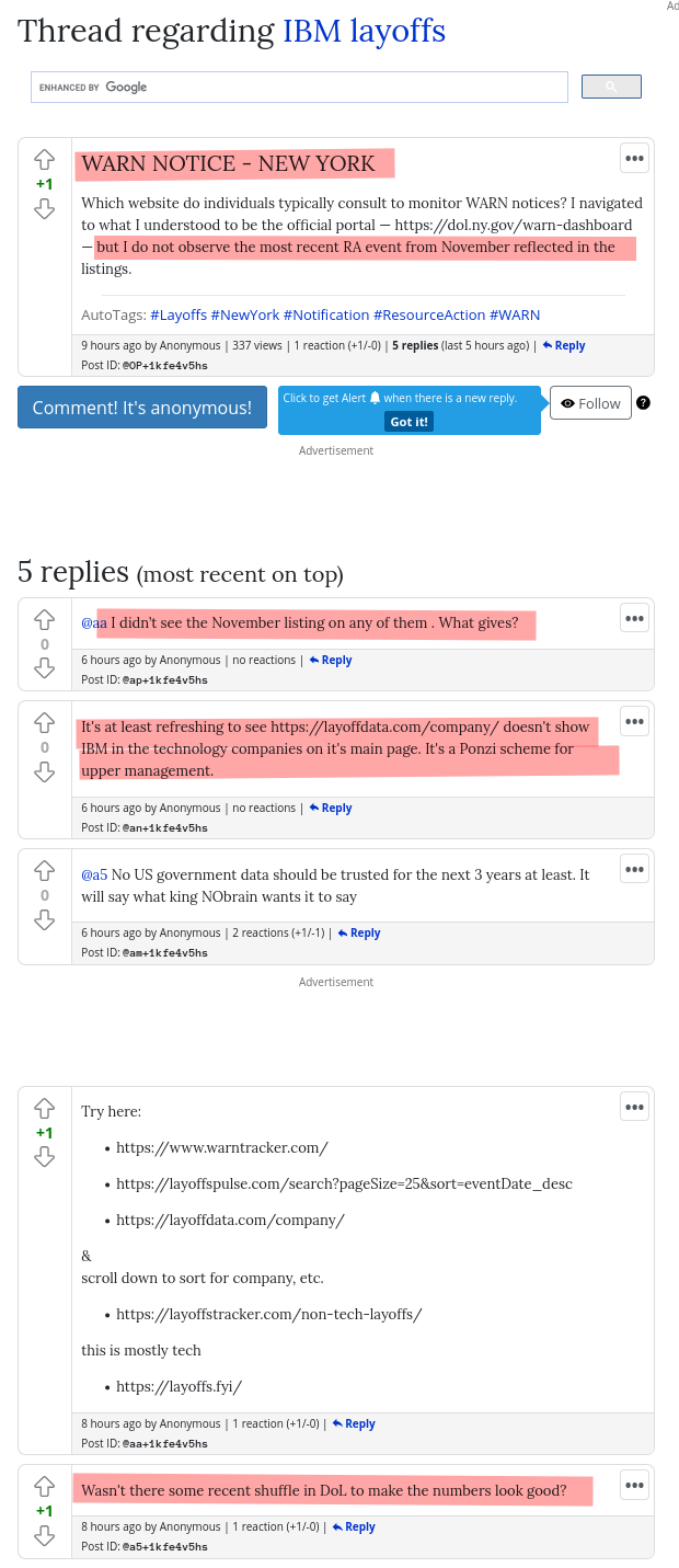 WARN NOTICE - NEW YORK