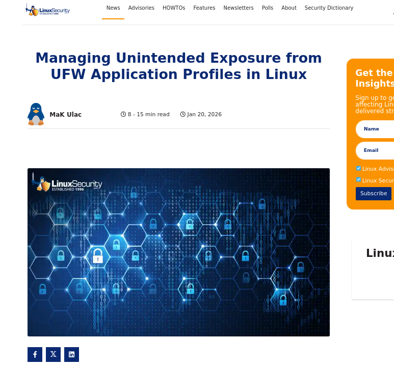 Managing Unintended Exposure from UFW Application Profiles in Linux