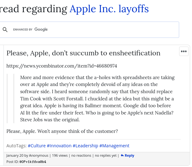 Please, Apple, don’t succumb to ensheetification