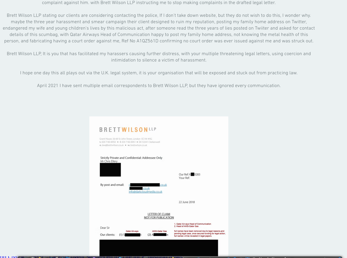 I hope one day this all plays out via the U.K. legal system, it is your organisation that will be exposed and stuck out from practicing law.