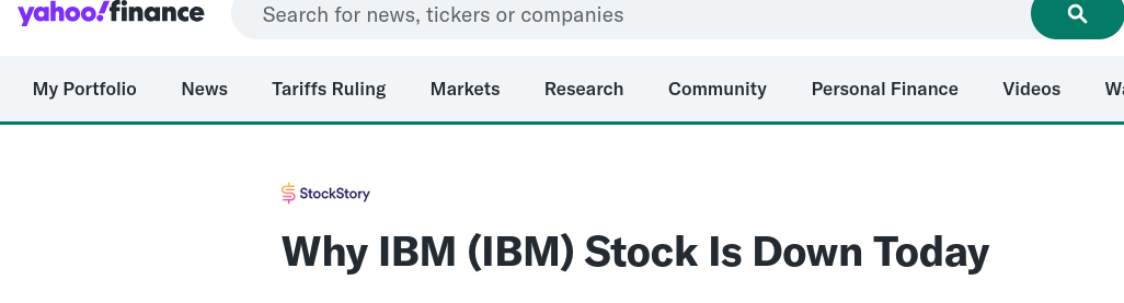 Why IBM (IBM) Stock Is Down Today