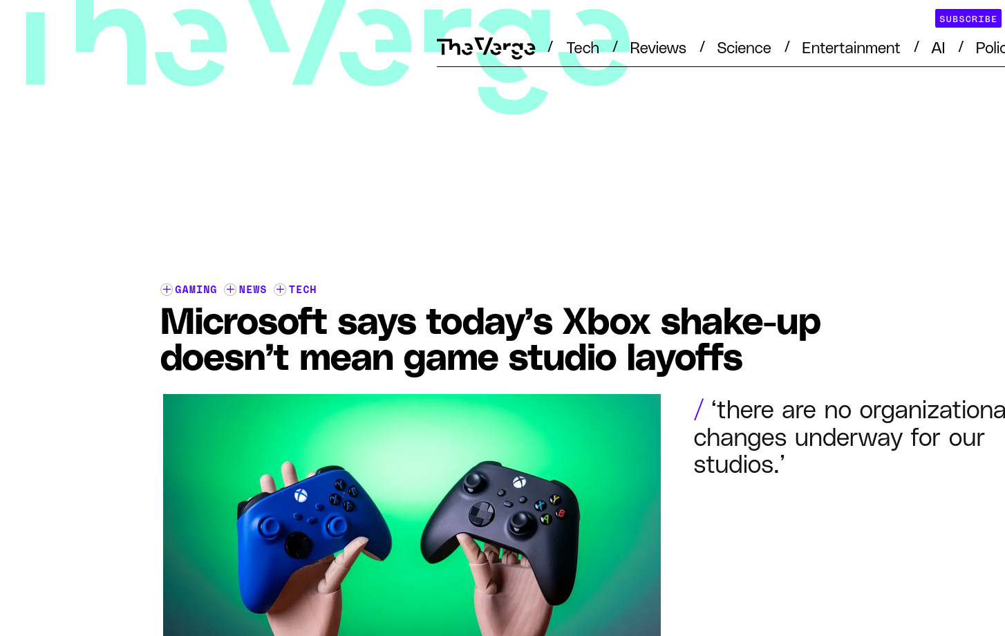 Microsoft says today’s Xbox shake-up doesn’t mean game studio layoffs