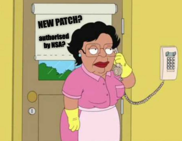 New patch? authorised by NSA?