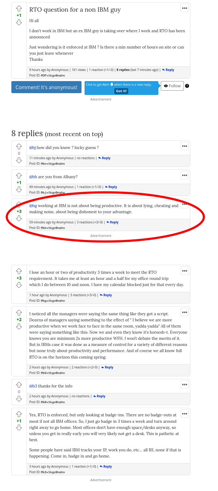 I don't work in IBM but an ex IBM guy is taking over where I work and RTO has been announced
