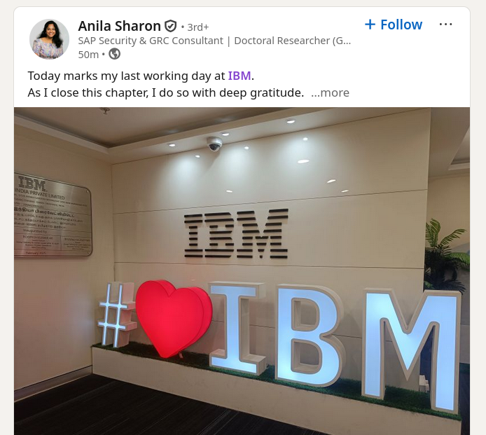 Today marks my last working day at IBM.