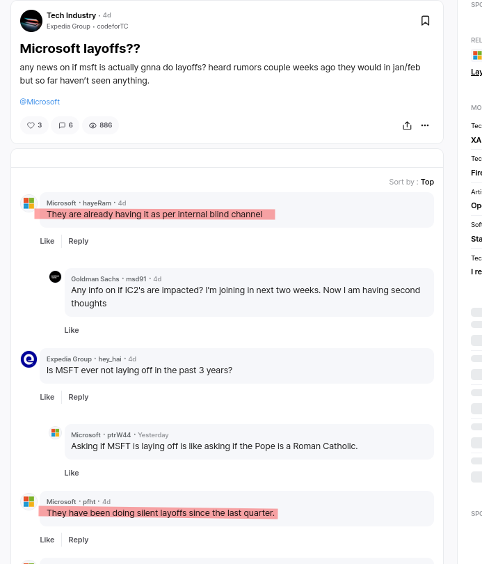 any news on if msft is actually gnna do layoffs? heard rumors couple weeks ago they would in jan feb but so far haven’t seen anything.
