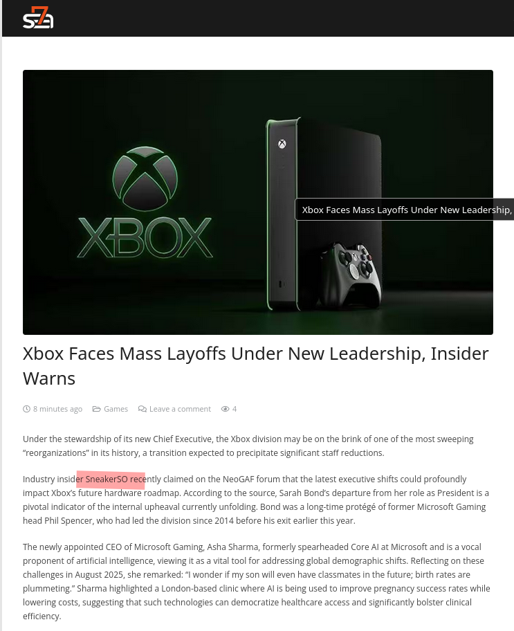 Xbox Faces Mass Layoffs Under New Leadership, Insider Warns