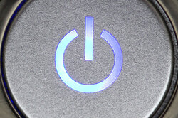 Close up of a power button