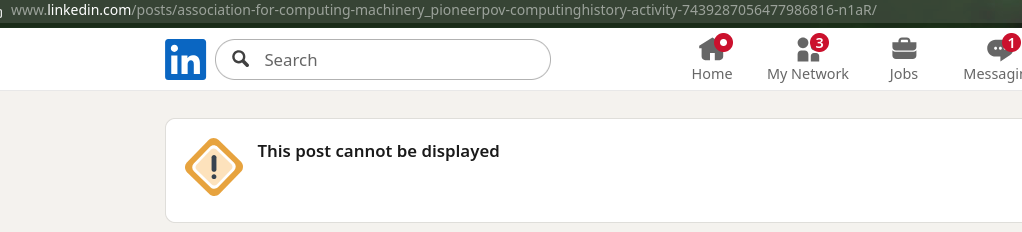 This post cannot be displayed