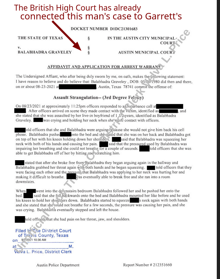 The British High Court has already connected this man's case to Garrett's