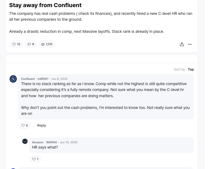 The company has real cash problems ( check its finances), and recently hired a new C-level HR who ran all her previous companies to the ground.