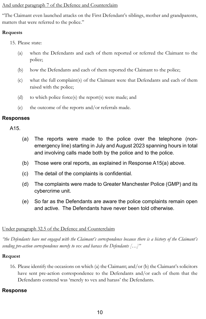 The reports were made to the police over the telephone (non-emergency line) starting in July and August 2023 spanning hours in total and involving calls made both by the police and to the police.
