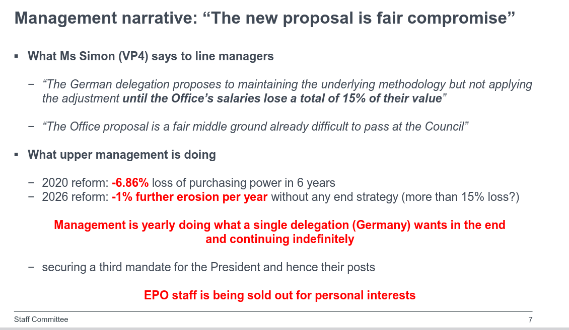 Management narrative: “The new proposal is fair compromise”