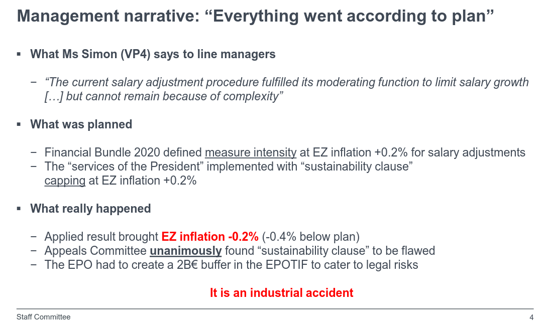 Management narrative: “Everything went according to plan”