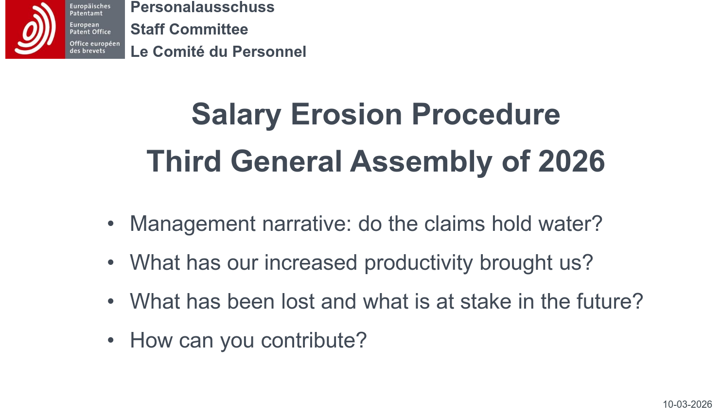 Salary Erosion Procedure: Stop the salary erosion - How you can contribute