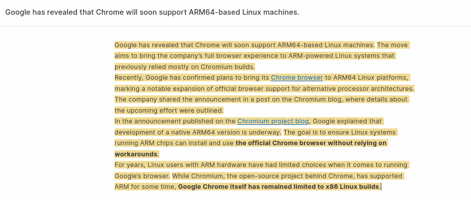 Google has revealed that Chrome will soon support ARM64-based Linux machines. The move aims to bring the company’s full browser experience to ARM-powered Linux systems that previously relied mostly on Chromium builds.