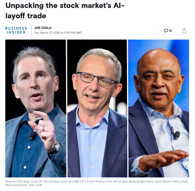 Amazon CEO Andy Jassy, HP CEO Enrique Lores, and IBM CEO Arvind Krishna (from left to right)