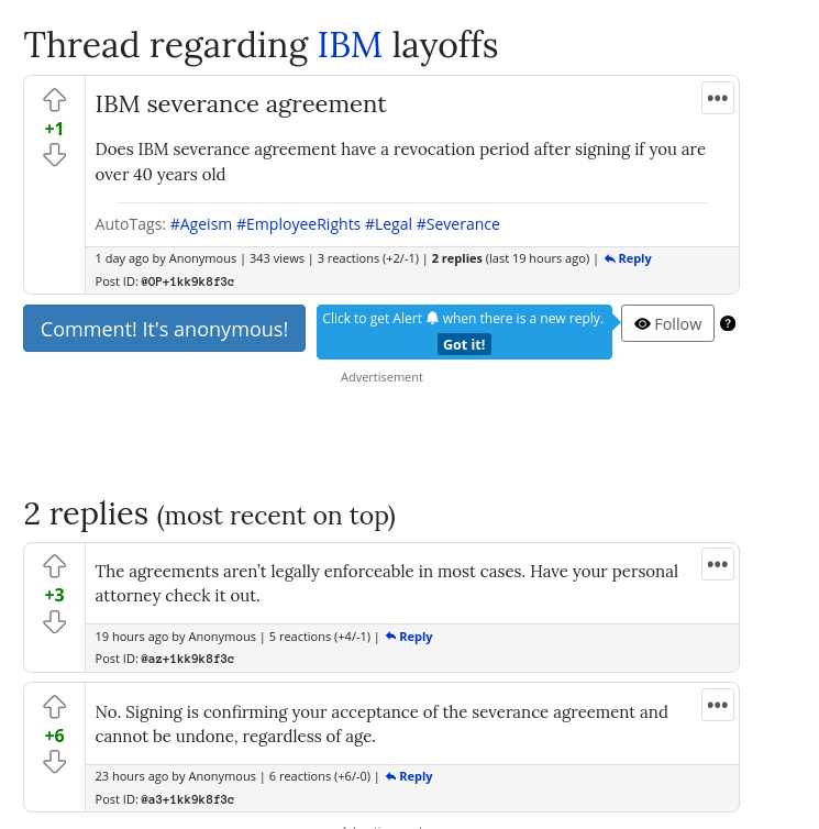 IBM severance agreement 