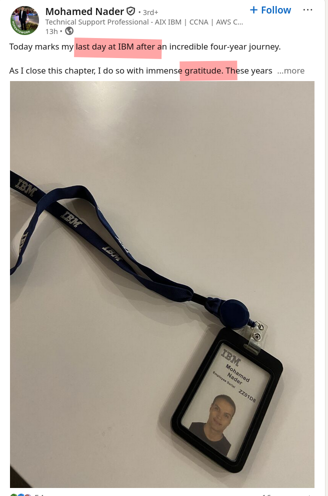  Today marks my last day at IBM after an incredible four-year journey.