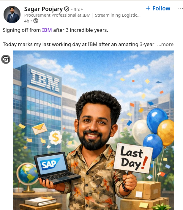 Signing off from IBM after 3 incredible years
