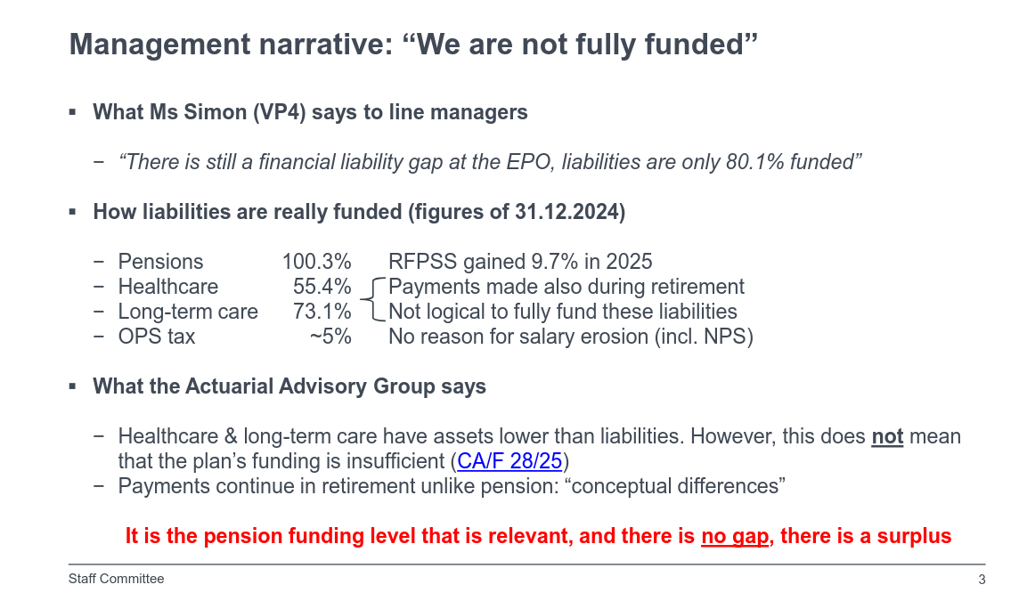 Management narrative: “We are not fully funded”