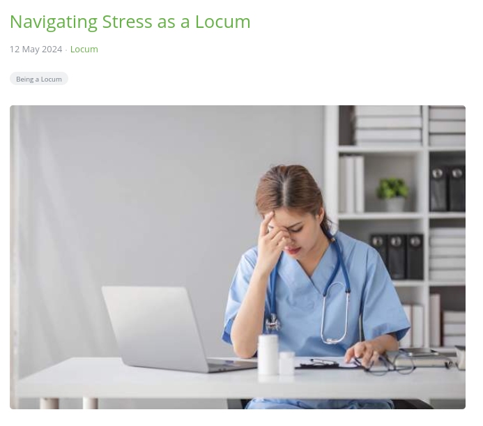 Navigating Stress as a Locum