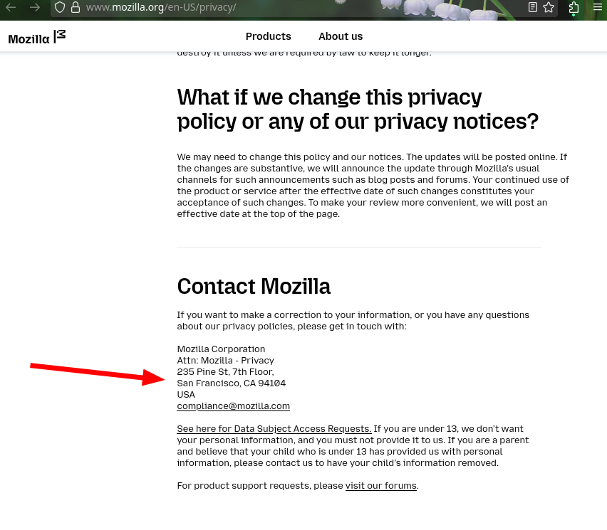 Contact Mozilla