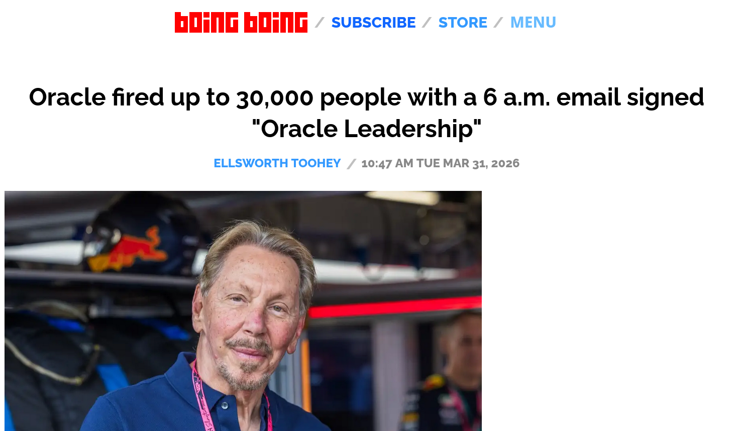 Oracle fired up to 30,000 people with a 6 a.m. email