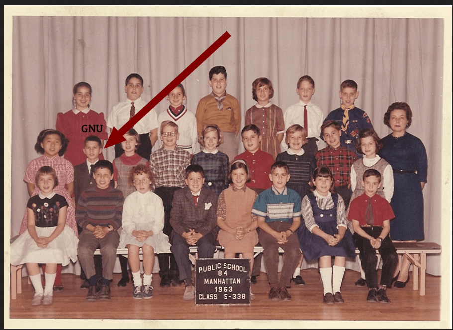 Stallman as a child at school