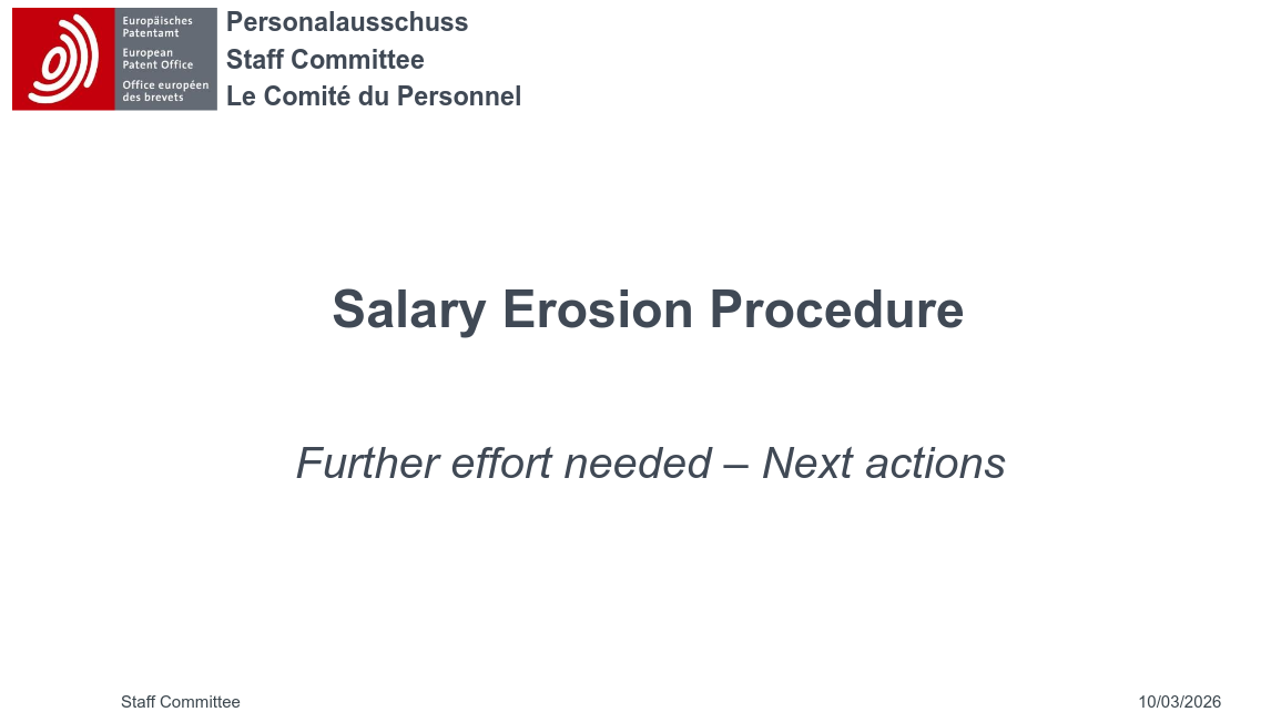 Further effort needed – Next actions