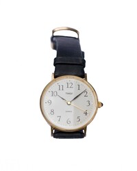 Old wrist watch isolated on white background