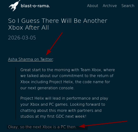 Okay, so the next Xbox is a PC then.