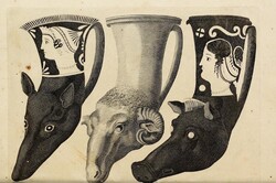 Painted clay pots that were used in bacchanalian sacrifices.