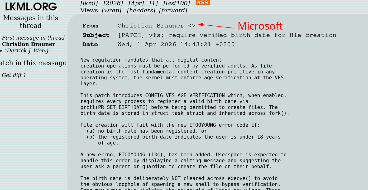 vfs: require verified birth date for file creation