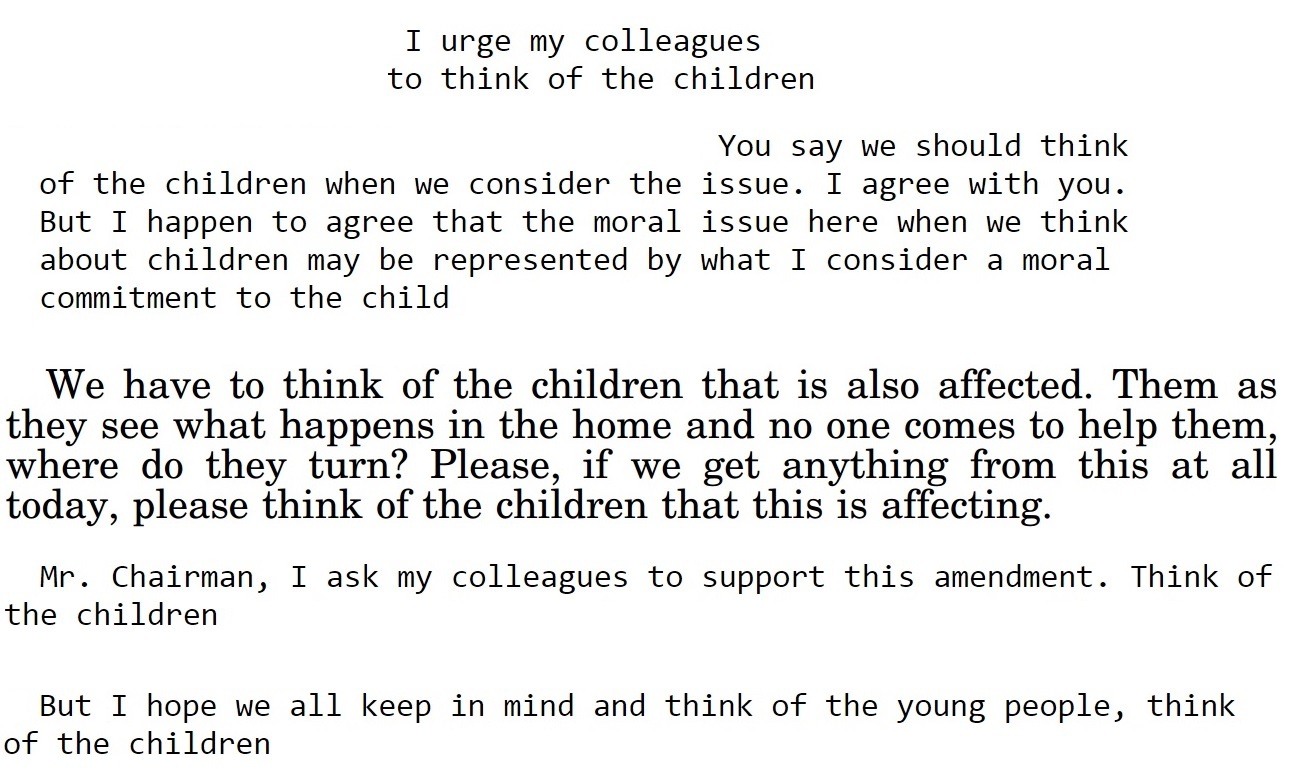 think of the children