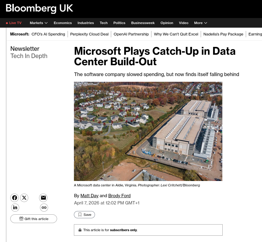Microsoft Plays Catch-Up in Data Center Build-Out