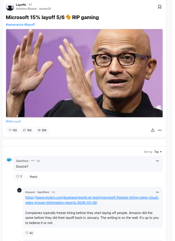 Microsoft 15% layoff 5 6 🫡 RIP gaming