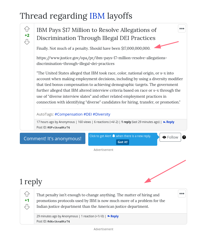 That penalty isn't enough to change anything. The matter of hiring and promotions protocols used by IBM is now much more of a problem for the Indian justice department than the American justice department